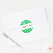 Green Frog Pattern. Danke. Runder Aufkleber (Umschlag)