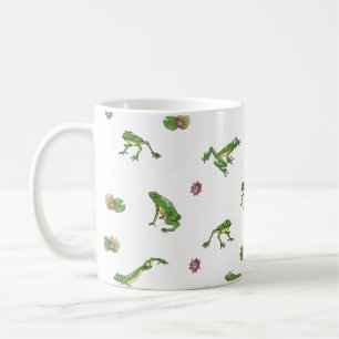 Green Frog Pattern Kaffeetasse