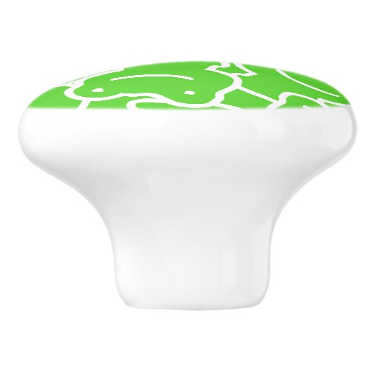 Green Frog Pattern Keramikknauf (Seitenansicht)