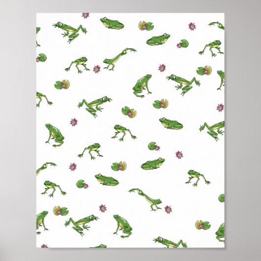 Green Frog Pattern Poster (Vorne)