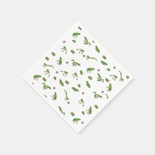 Green Frog Pattern Serviette (Ecke)