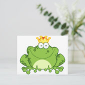 Green Frog Prince Cartoon Postkarte (Stehend Vorderseite)