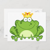 Green Frog Prince Cartoon Postkarte (Vorne/Hinten)