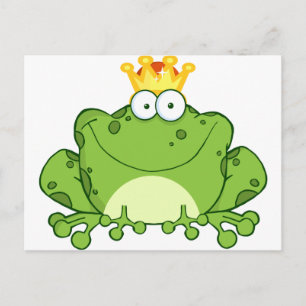 Green Frog Prince Cartoon Postkarte