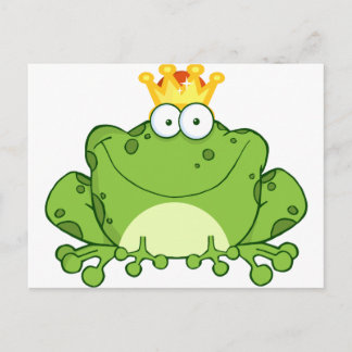 Green Frog Prince Cartoon Postkarte