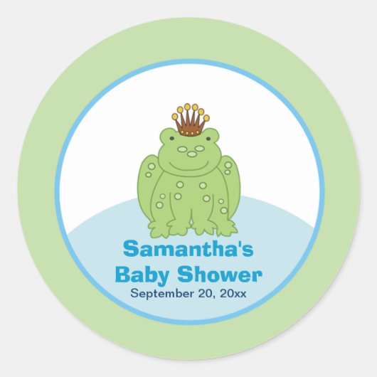 Green Frog Prince Round Custom Gevor Sticker (Vorderseite)