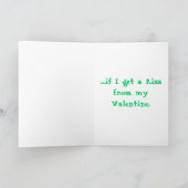 Green Frog Prince Valentine Card Feiertagskarte (Innenseite)
