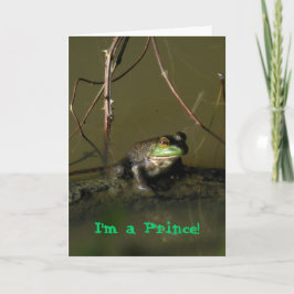 Green Frog Prince Valentine Card Feiertagskarte