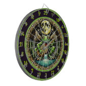 Green Frog spielt Gitarre von Mond Dartscheibe (Vorderseite Links)