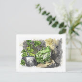 Green Frog Statue Postkarten (Stehend Vorderseite)