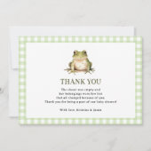 Green Frog Theme Kinderdusche Dankeskarte (Vorderseite)