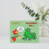 Green Frog Valentines Day Postcard Postkarte (Stehend Vorderseite)