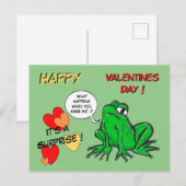 Green Frog Valentines Day Postcard Postkarte (Vorne/Hinten)