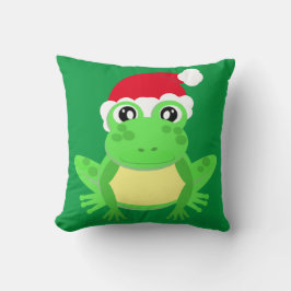 Green Frog Weihnachtsmannmütze Cartoon Novelty Fun Kissen