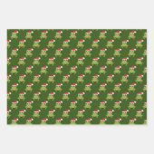 Green Frog Weihnachtsmannmütze Cartoon Weihnachten Geschenkpapier Set (Vorderseite)