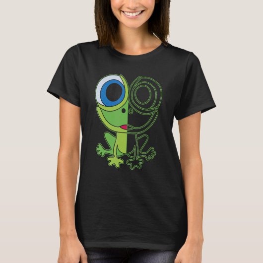 Green frog with big eyes animal motif with toad T-Shirt (Vorderseite)