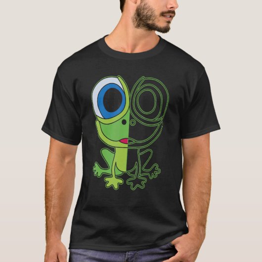 Green frog with big eyes animal motif with toad T-Shirt (Vorderseite)