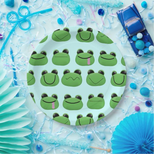 Green Frogs Party Plate Pappteller (Party)