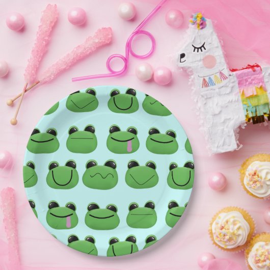 Green Frogs Party Plate Pappteller (Party)