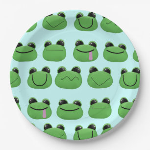 Green Frogs Party Plate Pappteller