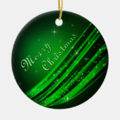 Green Frohe Weihnachten Keramik Ornament (Vorne)