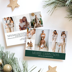 GREEN Frohe Weihnachts-Chic 9 Collage Multi-Foto Feiertagskarte