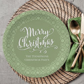 Green Frohe Weihnachts-Party Personalisiert Pappteller