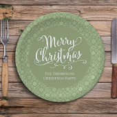 Green Frohe Weihnachts-Party Personalisiert Pappteller