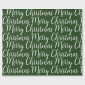 Green Frohe Weihnachts-Script-Feiertag Geschenkpapier (Flach)
