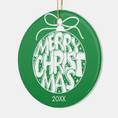 Green Frohe Weihnachtsfeiertage Keramik Ornament (Links)