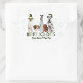Green from the Pack Holiday Hunde Weihnachten Ovaler Aufkleber (Tasche)