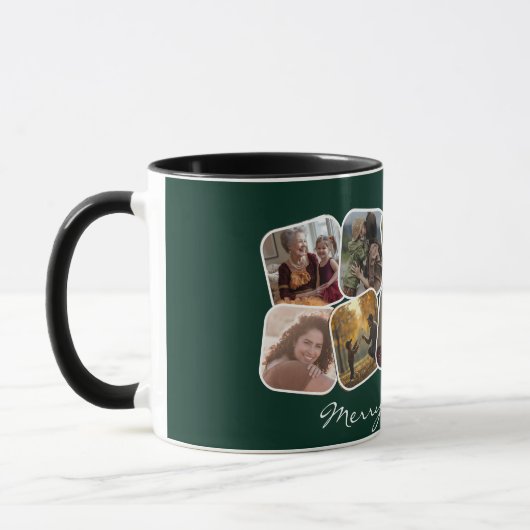 Green Frory Christmas 10 FotoCollage Tasse (Links)