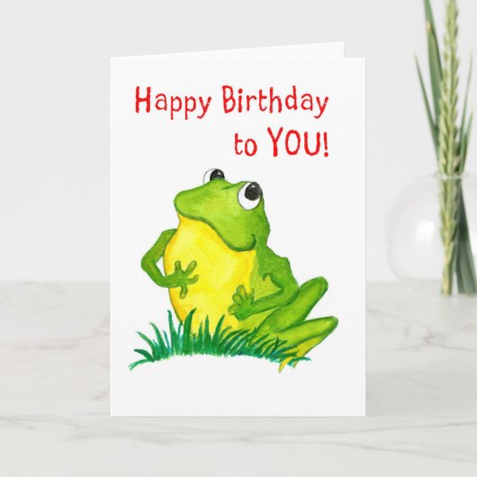 Green Frosch Birthday Card Karte (Vorderseite)
