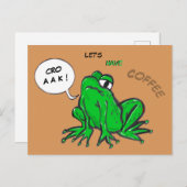 Green Frosch Cartoon Kaffeezeit Postkarte (Vorne/Hinten)