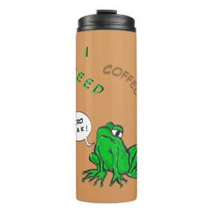 Green Frosch Cartoon Kaffeezeit Thermal Tumbler Thermosbecher