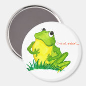 Green Frosch Round Magnet (Vorderseite/Rückseite)