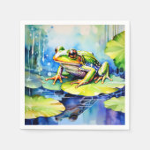 Green Frosch Watercolor Serviette (Vorderseite)