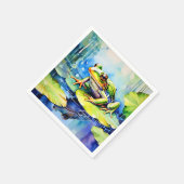 Green Frosch Watercolor Serviette (Ecke)