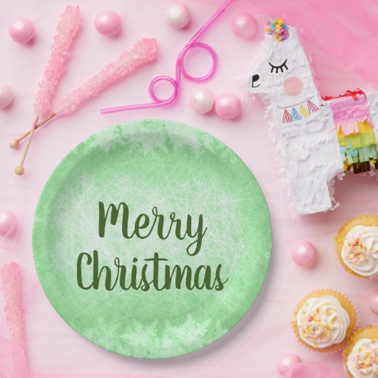 Green Frost Frost Frohe Weihnachten Pappteller (Party)