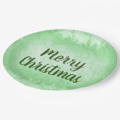 Green Frost Frost Frohe Weihnachten Pappteller (Schrägansicht)