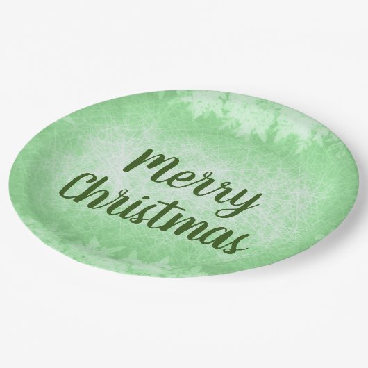 Green Frost Frost Frohe Weihnachten Pappteller (Schrägansicht)