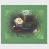 Green Frosty S'mores Snowman Geschenkpapier (Flach)
