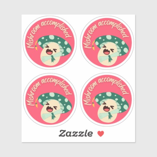 Green Fun Mushroom Grad Label - Packung mit 4 (Blatt)