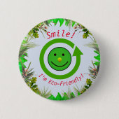 Green Fun - Trendy Öko Friendly Button (Vorderseite)