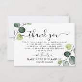 Green Funeral Food Danke Karte (Vorderseite)