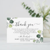 Green Funeral Food Danke Karte (Stehend Vorderseite)