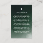 Green Funeral Memorial Prayer Photo Card Visitenkarte (Rückseite)