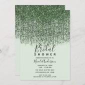 Green Funkelnd Glitzer St Patricks Brautparty Einladung (Vorne/Hinten)
