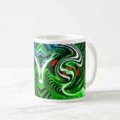 Green Funky Art Kaffeetasse (VorderseiteRechts)