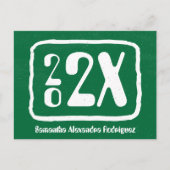 Green Funky Class Year Abschluss Postcard Postkarte (Vorderseite)